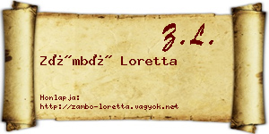 Zámbó Loretta névjegykártya